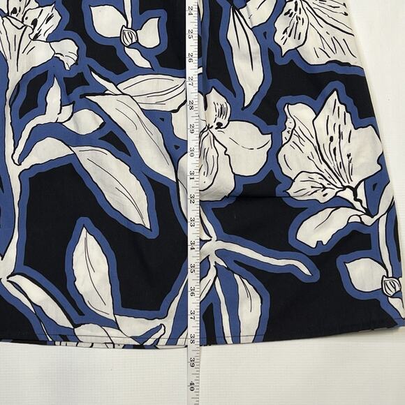 La Fee Maraboutee Floral Design Button Down Shirt Dress Sz 42FR/8US Blue - Picture 5 of 8